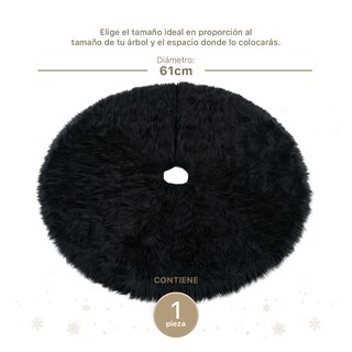 Foto 4 | Pie De Árbol De Navidad Esquimal Afelpado Negro 61 Cm