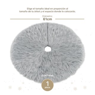 Foto 4 | Pie De Árbol De Navidad Esquimal Afelpado Gris 61 Cm