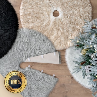Foto 7 | Pie De Árbol De Navidad Esquimal Afelpado Gris 61 Cm