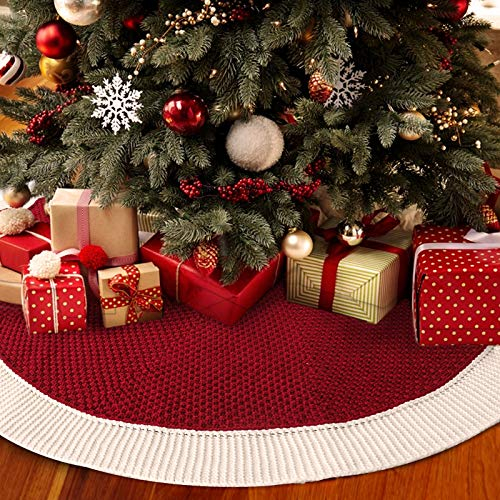 Foto 7 | Falda Con Forma De Árbol De Navidad, Tejido Limbridge, 48 Cm, Color Burdeos - Venta Internacional.