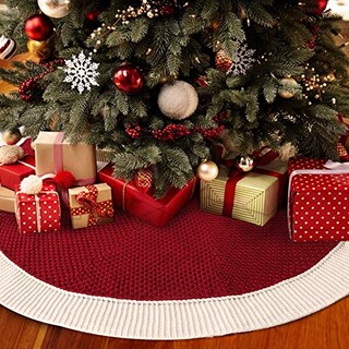 Foto 7 | Falda Con Forma De Árbol De Navidad, Tejido Limbridge, 48 Cm, Color Burdeos - Venta Internacional.