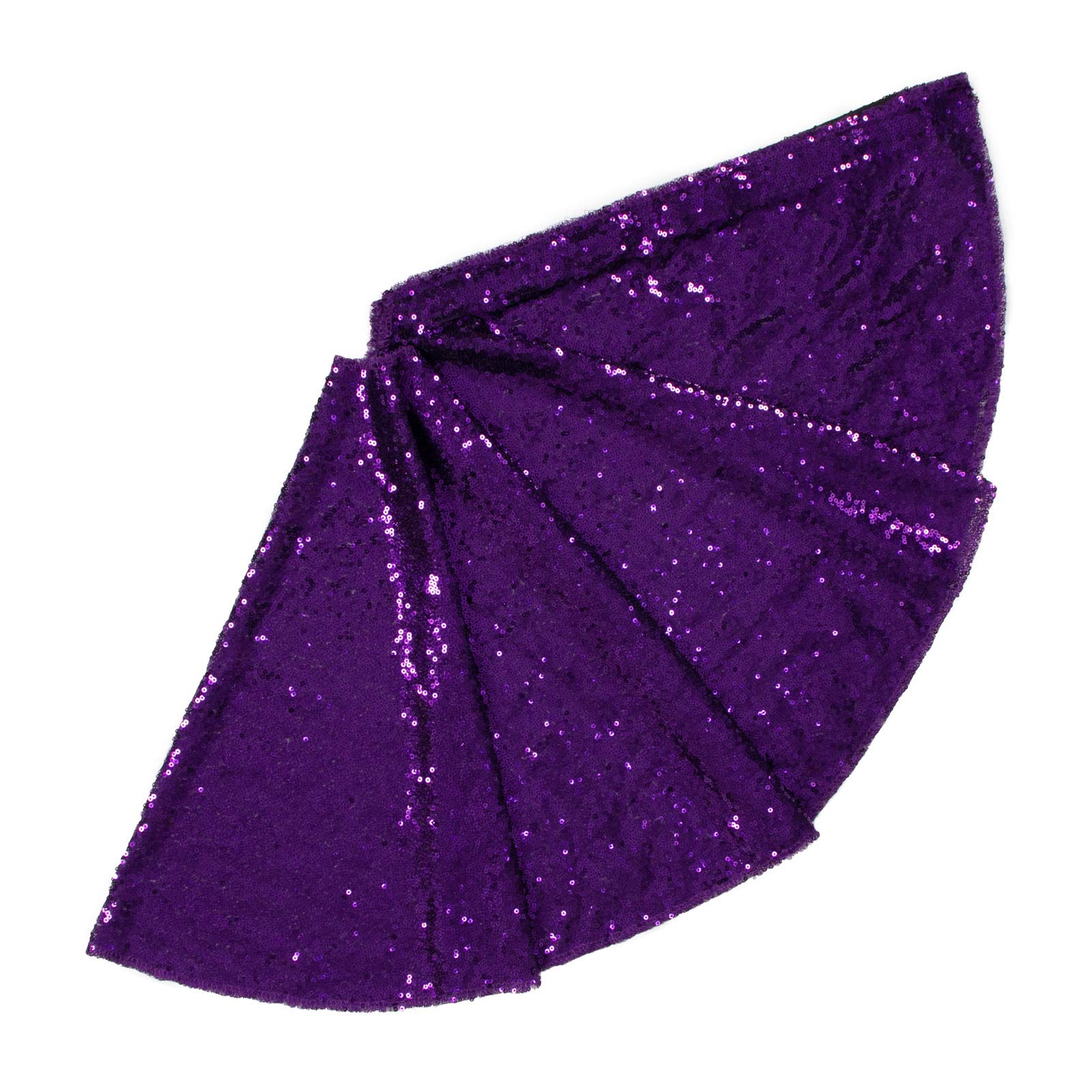 Foto 1 | Falda Para Árbol De Navidad Shinybeauty, Lentejuelas Moradas, 122 Cm, Poliéster - Venta Internacional.