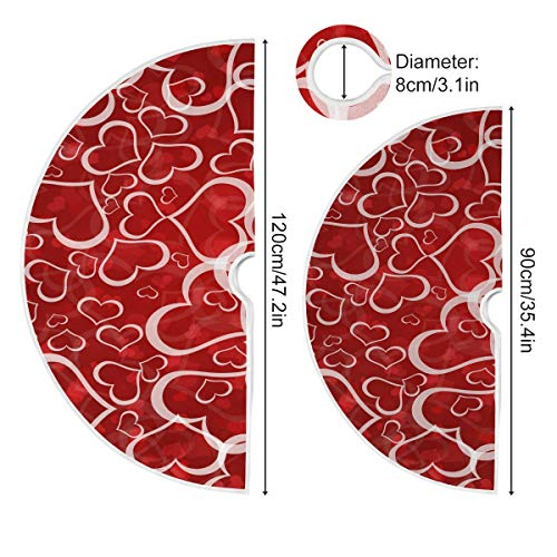 Foto 4 pulgar | Falda Con Forma De Árbol De Navidad Qilmy Love Heart, 90 Cm, Poliéster - Venta Internacional.