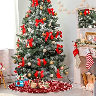 Foto 4 | Falda Con Forma De Árbol De Navidad Qilmy Love Heart, 90 Cm, Poliéster - Venta Internacional.
