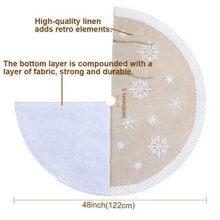 Foto 2 | Falda Con Forma De Árbol De Navidad De Piel Blanca Cálida Con Forma De Copo De Nieve, 120 Cm - Venta Internacional.