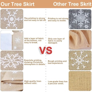 Foto 5 | Falda Con Forma De Árbol De Navidad De Piel Blanca Cálida Con Forma De Copo De Nieve, 120 Cm - Venta Internacional.