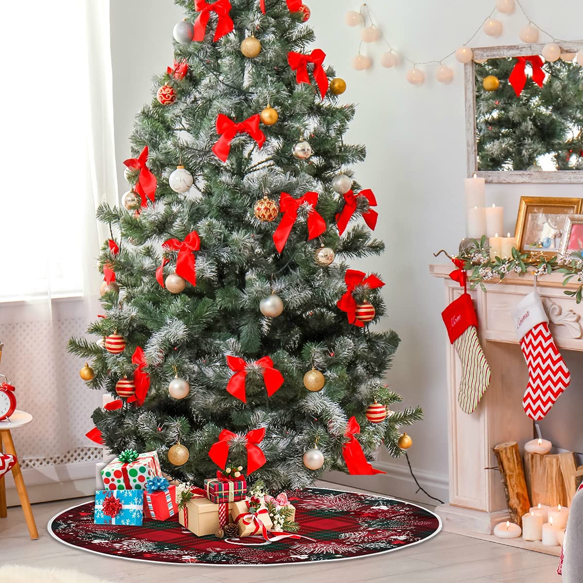 Foto 4 | Falda De Árbol De Navidad Wamika Merry Christmas Red Buffalo Plai - Venta Internacional.