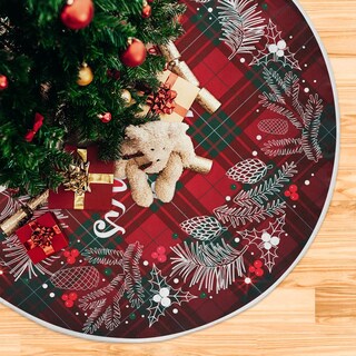 Foto 5 | Falda De Árbol De Navidad Wamika Merry Christmas Red Buffalo Plai - Venta Internacional.