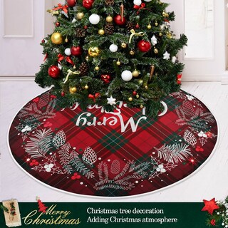 Foto 6 | Falda De Árbol De Navidad Wamika Merry Christmas Red Buffalo Plai - Venta Internacional.