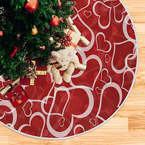 Foto 6 pulgar | Falda Para Árbol De Navidad Moudou Love Heart, Poliéster, 90/120 Cm - Venta Internacional.