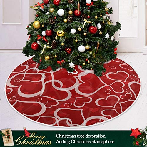 Foto 7 pulgar | Falda Para Árbol De Navidad Moudou Love Heart, Poliéster, 90/120 Cm - Venta Internacional.