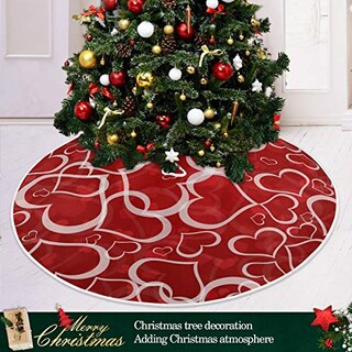 Foto 6 | Falda Para Árbol De Navidad Moudou Love Heart, Poliéster, 90/120 Cm - Venta Internacional.