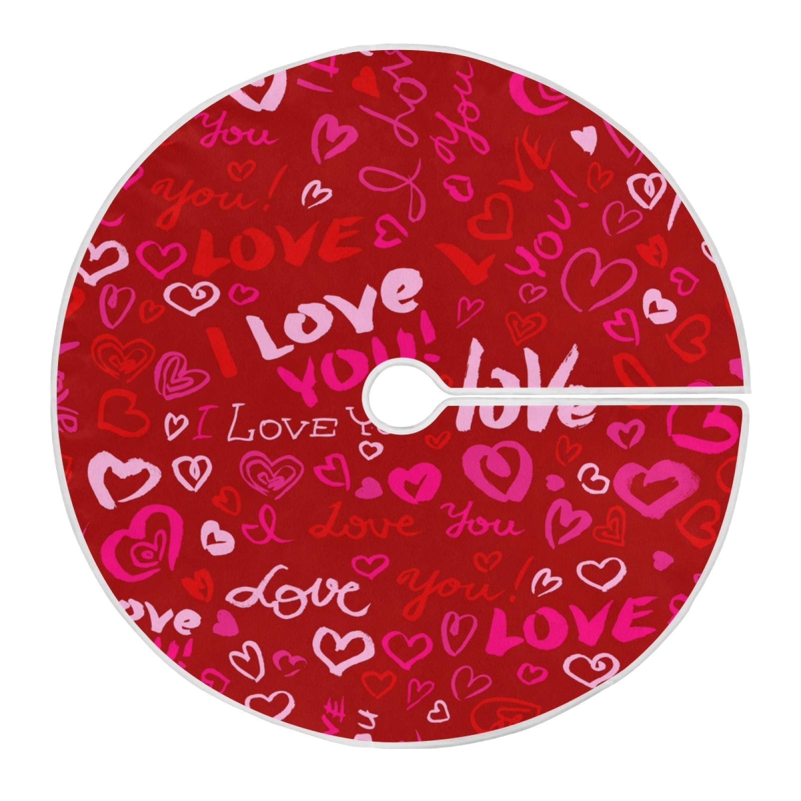 Foto 2 pulgar | Falda Con Forma De Árbol De Navidad Moudou Love Heart, Poliéster, 90 Cm - Venta Internacional.