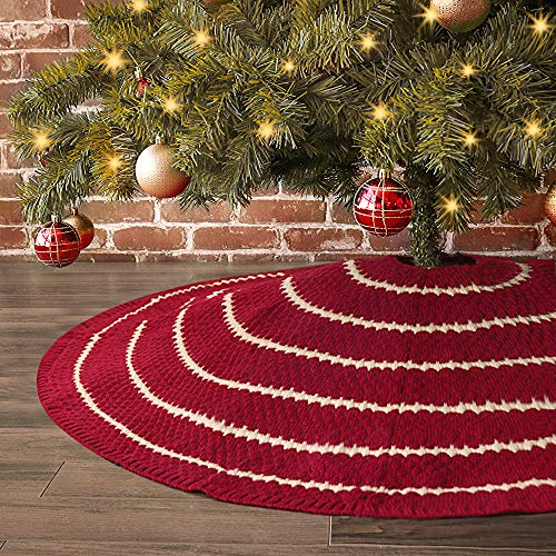 Foto 2 pulgar | Falda Para Árbol De Navidad Limbridge, Tejida, Rústica, 48 Cm, Color Burdeos - Venta Internacional.