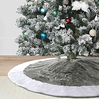 Foto 1 | Falda Para Árbol De Navidad Dremisland Luxury, Piel Sintética, 36 Pulgadas, Gris - Venta Internacional.