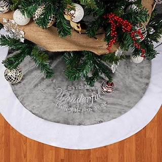 Foto 2 | Falda Para Árbol De Navidad Dremisland Luxury, Piel Sintética, 36 Pulgadas, Gris - Venta Internacional.