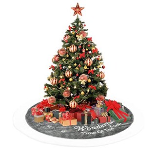 Foto 7 | Falda Para Árbol De Navidad Dremisland Luxury, Piel Sintética, 36 Pulgadas, Gris - Venta Internacional.
