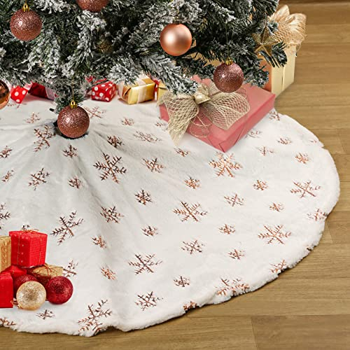Foto 5 pulgar | Falda B-cool Para Árbol De Navidad, Piel Sintética Blanca, 60 Cm De Diámetro - Venta Internacional.
