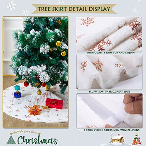 Foto 7 pulgar | Falda B-cool Para Árbol De Navidad, Piel Sintética Blanca, 60 Cm De Diámetro - Venta Internacional.