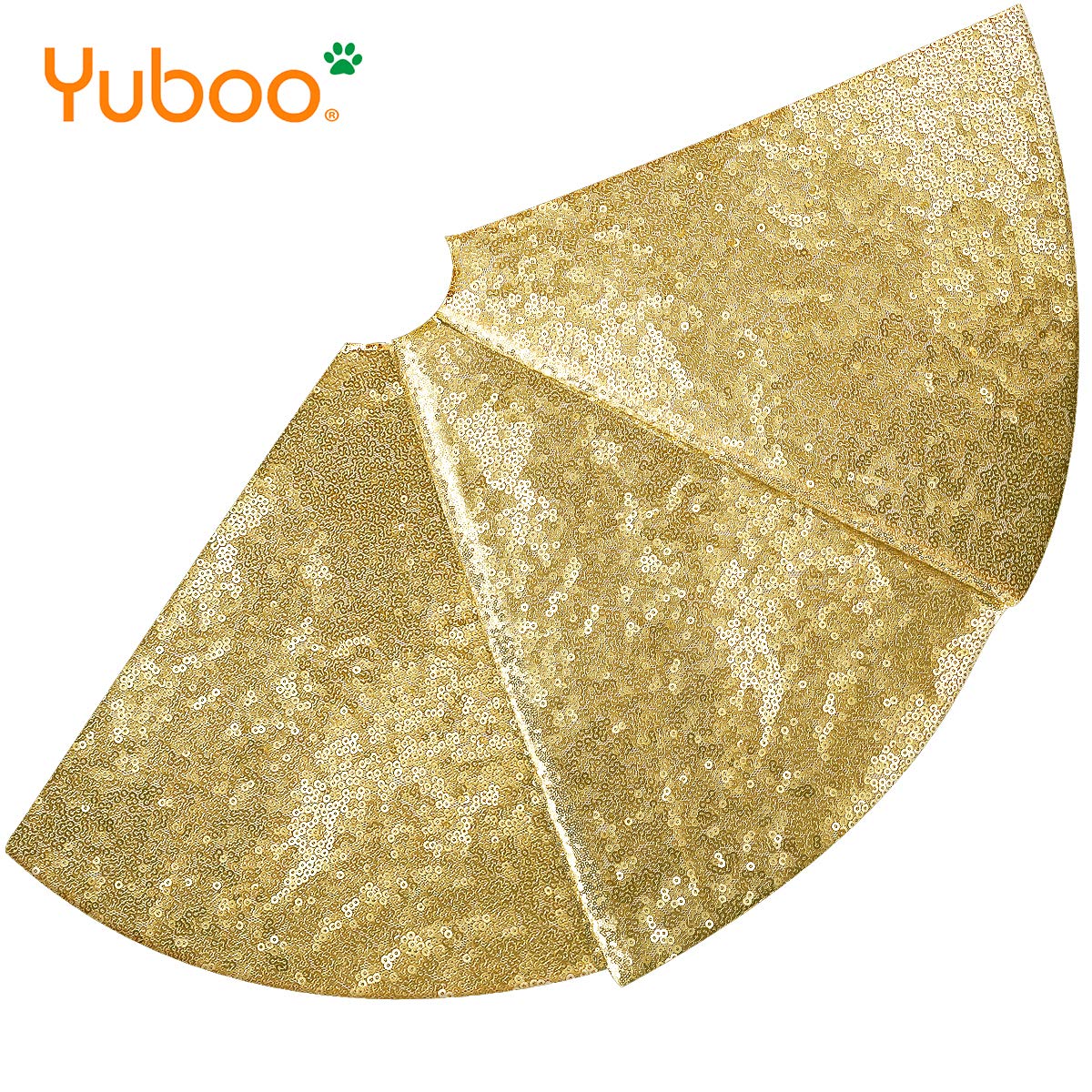 Foto 6 pulgar | Falda De Árbol De Navidad Yuboo Con Lentejuelas Doradas De 122 Cm Para Decoración Navideña - Venta Internacional.