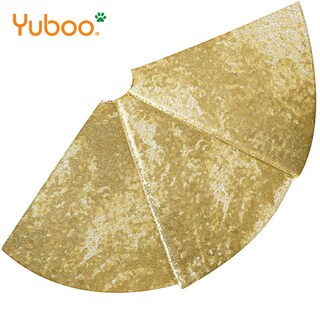 Foto 5 | Falda De Árbol De Navidad Yuboo Con Lentejuelas Doradas De 122 Cm Para Decoración Navideña - Venta Internacional.