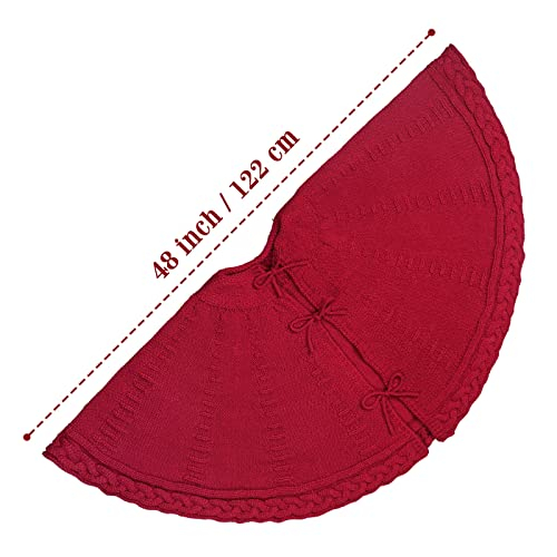 Foto 4 pulgar | Falda Para Árbol De Navidad Limbridge, Tejida, 48 Pulgadas, Color Burdeos - Venta Internacional.
