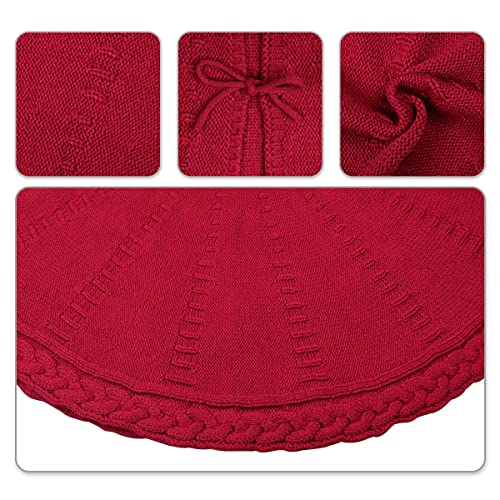 Foto 5 pulgar | Falda Para Árbol De Navidad Limbridge, Tejida, 48 Pulgadas, Color Burdeos - Venta Internacional.