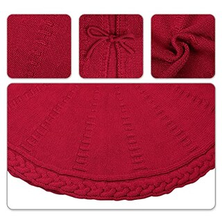 Foto 4 | Falda Para Árbol De Navidad Limbridge, Tejida, 48 Pulgadas, Color Burdeos - Venta Internacional.