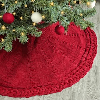 Foto 5 | Falda Para Árbol De Navidad Limbridge, Tejida, 48 Pulgadas, Color Burdeos - Venta Internacional.