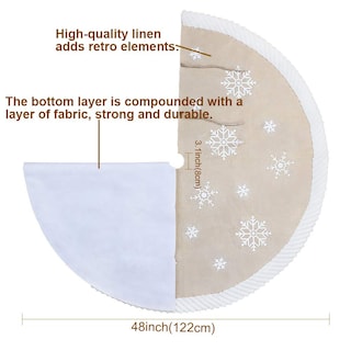 Foto 4 | Falda De Arpillera Aerwo Para Árbol De Navidad, 122 Cm, Con Copos De Nieve - Venta Internacional.