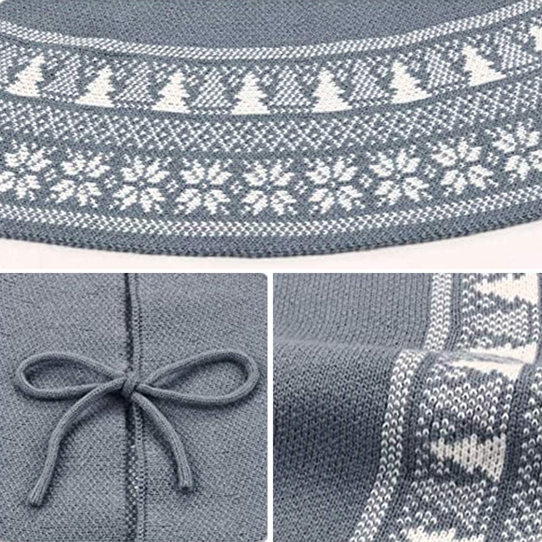 Foto 5 pulgar | Falda Dremisland Luxury Para Árbol De Navidad, Tejida Con Cable, Gris - Venta Internacional.