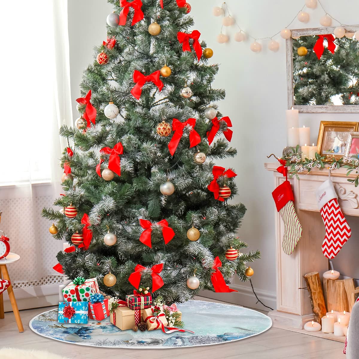 Foto 4 | Falda De Árbol De Navidad Wamika Winter Snowman De Poliéster - Venta Internacional.