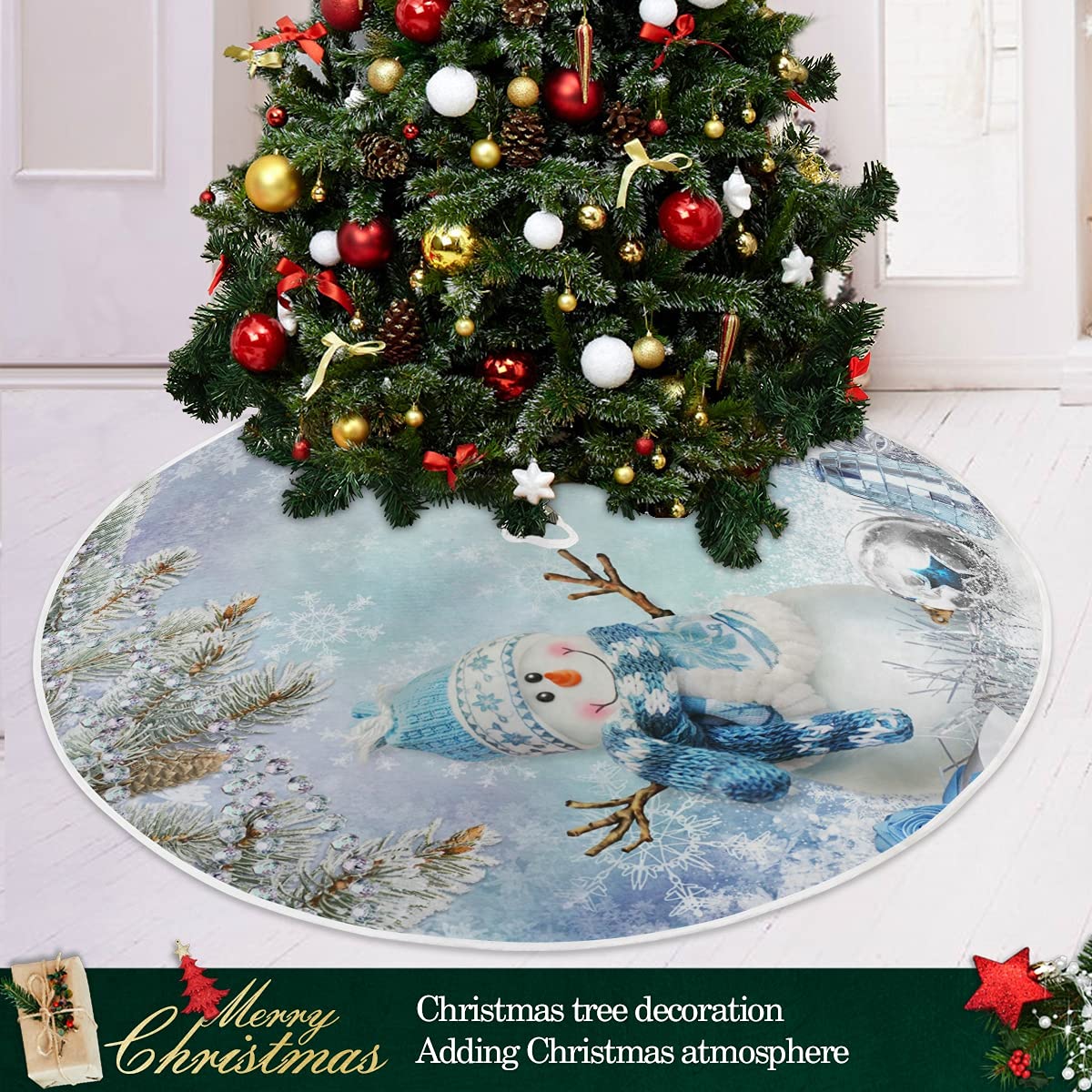 Foto 7 pulgar | Falda De Árbol De Navidad Wamika Winter Snowman De Poliéster - Venta Internacional.