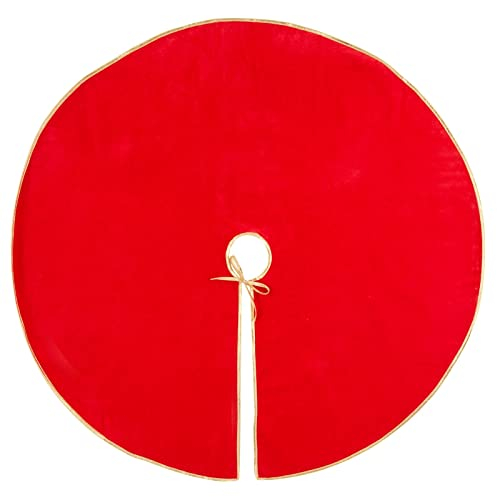 Foto 2 pulgar | Falda Juvale Para Árbol De Navidad, Color Rojo Liso Con Ribete Dorado, 107 Cm - Venta Internacional.
