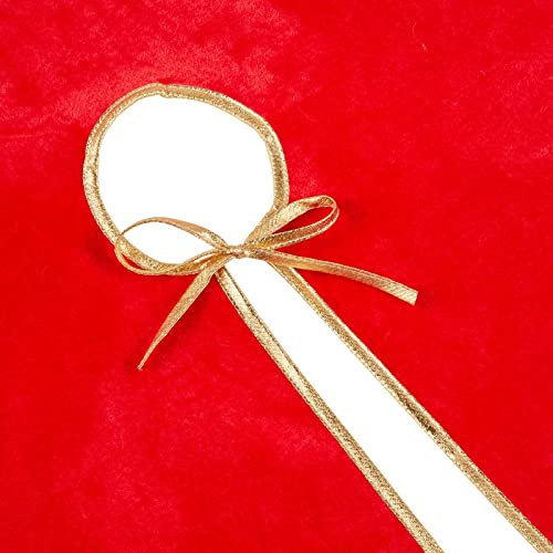 Foto 5 pulgar | Falda Juvale Para Árbol De Navidad, Color Rojo Liso Con Ribete Dorado, 107 Cm - Venta Internacional.
