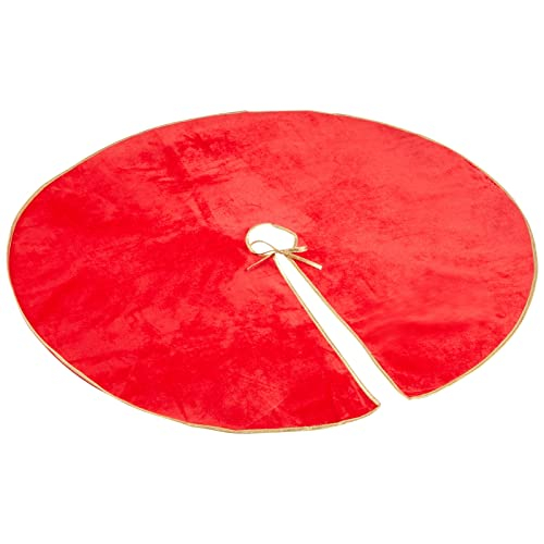 Foto 6 pulgar | Falda Juvale Para Árbol De Navidad, Color Rojo Liso Con Ribete Dorado, 107 Cm - Venta Internacional.