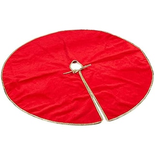 Foto 6 | Falda Juvale Para Árbol De Navidad, Color Rojo Liso Con Ribete Dorado, 107 Cm - Venta Internacional.