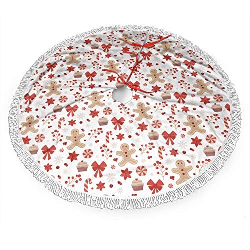 Falda De Árbol De Navidad Freehotu Gingerbread Man Candy Design - Venta Internacional. $1,019