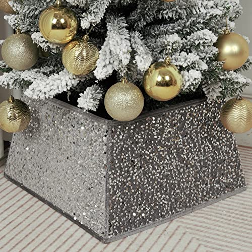 Foto 5 pulgar | Collar Para Árbol De Navidad Con Lentejuelas Exp, 60 Cm, Color Gris Plateado - Venta Internacional.