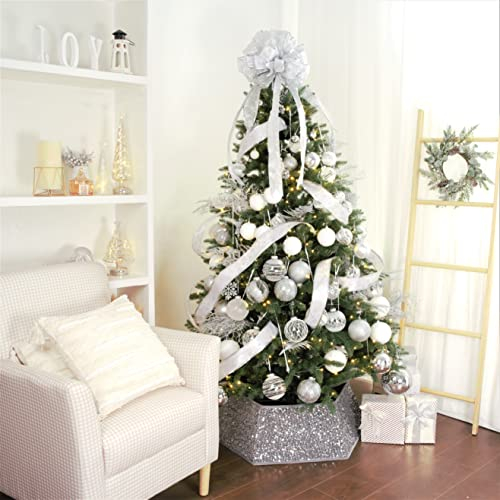 Foto 6 | Collar Para Árbol De Navidad Con Lentejuelas Exp, 60 Cm, Color Gris Plateado - Venta Internacional.