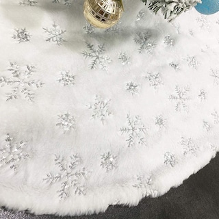 Foto 1 | Falda Para Árbol De Navidad Chichic, Piel Sintética Blanca, 122 Cm - Venta Internacional.