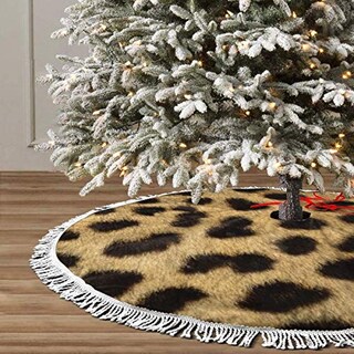 Foto 1 | Falda De Árbol De Navidad Ghygty Con Estampado Animal De Leopardo, 122 Cm - Venta Internacional.