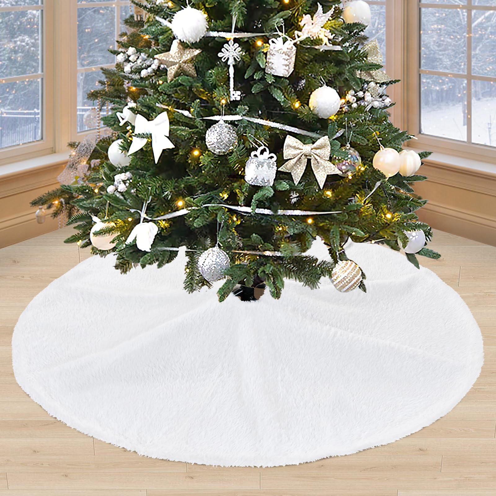 Foto 2 pulgar | Falda Soardream Para Árbol De Navidad, Piel Sintética, 120 Cm, Color Blanco - Venta Internacional.