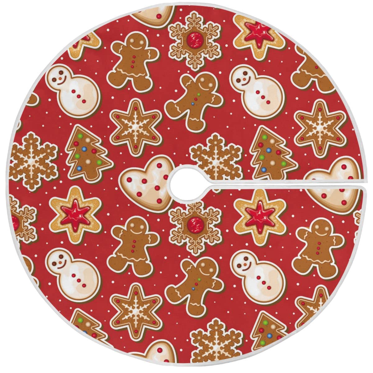 Foto 2 pulgar | Falda De Árbol De Navidad Wamika Red Gingerbread Man De Poliéster - Venta Internacional.