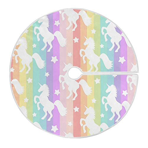 Foto 2 pulgar | Falda De Árbol De Navidad Attx Rainbow Star Unicorn 120 Cm - Venta Internacional.