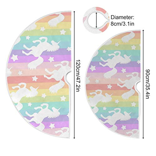 Foto 4 pulgar | Falda De Árbol De Navidad Attx Rainbow Star Unicorn 120 Cm - Venta Internacional.