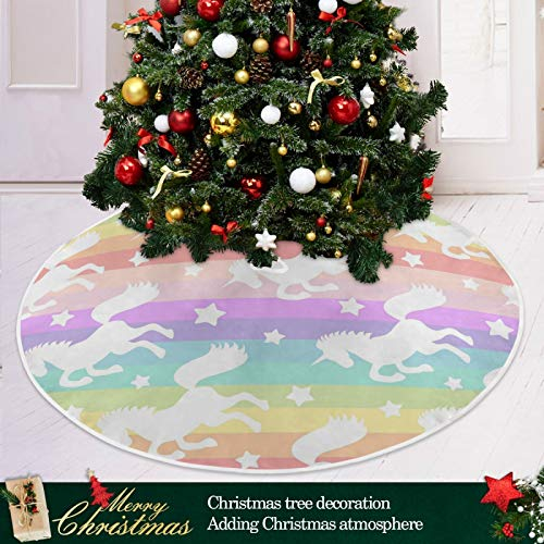 Foto 7 pulgar | Falda De Árbol De Navidad Attx Rainbow Star Unicorn 120 Cm - Venta Internacional.