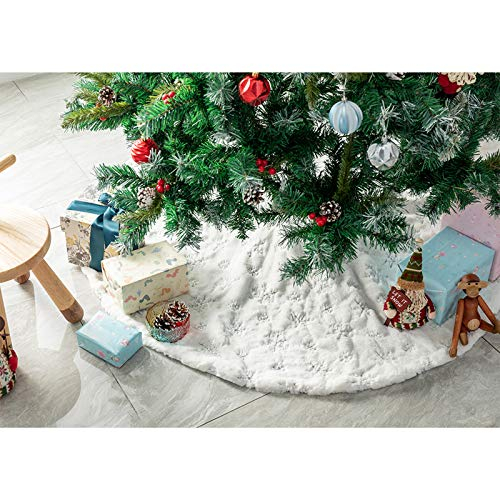 Foto 5 pulgar | Falda Deggod Para Árbol De Navidad, Piel Sintética De Felpa Blanca Como La Nieve, 122 Cm - Venta Internacional.