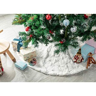 Foto 4 | Falda Deggod Para Árbol De Navidad, Piel Sintética De Felpa Blanca Como La Nieve, 122 Cm - Venta Internacional.