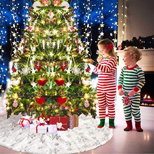 Foto 8 pulgar | Falda Deggod Para Árbol De Navidad, Piel Sintética De Felpa Blanca Como La Nieve, 122 Cm - Venta Internacional.